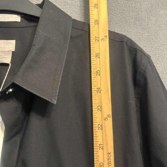 NWT Chico's No Iron Cool Max Button Down Shirt Size 4 20/22 Black Career Office - Picture 6 of 9